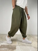 Pileli Haki Yarım Şalvar COC2090 thumbnail 1