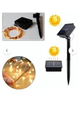 Solar Enerjili Peri Led Işık 10 Metre 100 Led Güneş Enerjili Uzun Ömürlü Peri Led thumbnail 3