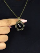 Doğal Taş Oniks Doğal Taşlı Desenli Otantik Kadın Kolye 45 Cm Zincirli euk18o thumbnail 1