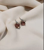 Küpe Zultanit Yuvarlak 925 Ayar Gümüş Renk Değiştiren Sultanit Sallanır Küpe thumbnail 2