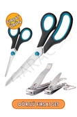 Paslanmaz Çelik Büyük Boy Börek Makası Küçük Boy Bıyık Makası 2'li Anchor Tırnak Makası Seti thumbnail 1