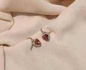 Küpe Zultanit Kalp 925 Ayar Gümüş Renk Değiştiren Sultanit Sallanır Küpe thumbnail 2