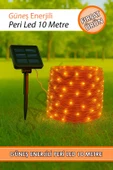 Solar Enerjili Peri Led Işık 10 Metre 100 Led Güneş Enerjili Uzun Ömürlü Peri Led thumbnail 1