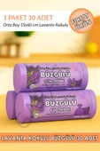 Orta Boy Lavanta Kokulu Büzgülü 55x60 Cm Çöp Poşeti Torbası 3 Paket - 30 Adet thumbnail 1