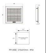 Plastim Filtreli Fan Menfezi 210x210 mm IP54 thumbnail 4
