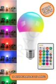 Uzaktan Kumandalı Renk Değiştiren Led Ampul Beyaz Dahil 16 Renk Seçenekli Renkli Gece Lambası thumbnail 1