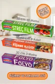 Yemek Pişirme ve Saklama Seti Streç Film + Yağlı Pişirme Kağıdı + Alüminyum Folyo 3'lü Set thumbnail 1