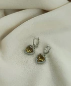 Küpe Zultanit Kalp 925 Ayar Gümüş Renk Değiştiren Sultanit Sallanır Küpe thumbnail 7