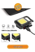 Usb Şarjlı Mini Led El Feneri Mıknatıslı, Su Geçirmez - Usb Kablo Dahildir thumbnail 2