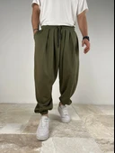 Pileli Haki Yarım Şalvar COC2090 thumbnail 2