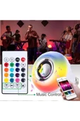 Bluetooth Hoparlörlü, RGB LED Işıklı Lamba, Uzaktan Kumandalı Müzik Çalar Ampul, Renkli Aydınlatma thumbnail 3