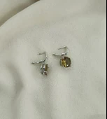 Küpe Zultanit Yuvarlak 925 Ayar Gümüş Renk Değiştiren Sultanit Sallanır Küpe thumbnail 3