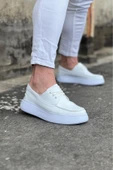 Wagoon WG508 Beyaz Cilt Ortopedik Taban Erkek Casual Ayakkabı thumbnail 3