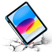 İpad 10.Nesil 10.9 inç 2022 Uyumlu Üçgen Katlanabilir Kalemlikli Yatay Dikey Standlı Akıllı Kılıf  Petrol thumbnail 5