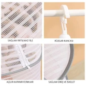 Üç Raflı Bölmeli Açık Havada Güneşte Bitki Meyve Sebze Balık Kurutma Filesi Askısı Aparatı Aleti thumbnail 4