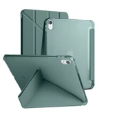 İpad 11.Nesil 11 inç 2025 A16 Uyumlu Üçgen Katlanabilir Kalemlikli Yatay Dikey Standlı Akıllı Kılıf  Petrol thumbnail 1