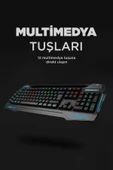 Rampage Kb-r63 Stage Rainbow Rgb Aydınlatmalı Makrolu Gaming Oyuncu Klavyesi thumbnail 6