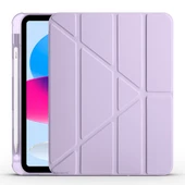 İpad 11.Nesil 11 inç 2025 A16 Uyumlu Üçgen Katlanabilir Kalemlikli Yatay Dikey Standlı Akıllı Kılıf  Petrol thumbnail 3