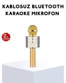 Karaoke Mikrofonu Bluetooth USB AUX Girişli Yankı Efektli thumbnail 1