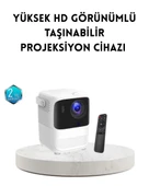 Taşınabilir Akıllı 1080P Projektör – 64GB Hafıza, 2GB RAM, Full HD Görüntü, Kumandalı thumbnail 1