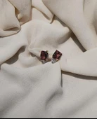 Küpe Zultanit Dikdörtgen 925 Ayar Gümüş Renk Değiştiren Altın Renk Sultanit Küpe thumbnail 7