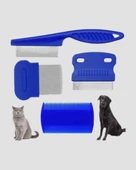 4’lü Kedi Köpek Tüy Temizleme Seti – Paslanmaz Çelik,Ergonomik ve Uzun Ömürlü thumbnail 2