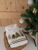 Pamuklu 2'li 40x70 cm Modern Nakışlı Hediyelik Havlu & Havlu Seti Baveno thumbnail 7