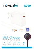 POWERON 67W GaN Type-C Şarj Kiti Gücünü Yanına Al Hayat Durmasın thumbnail 1