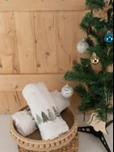 Pamuklu 2'li 40x70 cm Modern Nakışlı Hediyelik Havlu & Havlu Seti Baveno thumbnail 2