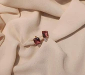 Küpe Zultanit Dikdörtgen 925 Ayar Gümüş Renk Değiştiren Altın Renk Sultanit Küpe thumbnail 3