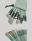 Toz ve Krem Ürünler İçin Güçlü Tutucu Yumuşak Kıllı Makyaj Fırça Takımı 13 Parça thumbnail 2