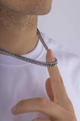 Gümüş Pazarım Geçmeli Gurmet Model Çelik Erkek Zincir thumbnail 3