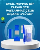 Kedi, Köpek ve Küçük Hayvanlar İçin 4 Parça Ergonomik Tarak Takımı thumbnail 1
