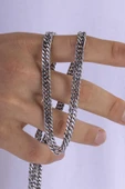 Gümüş Pazarım Geçmeli Gurmet Model Çelik Erkek Zincir thumbnail 4