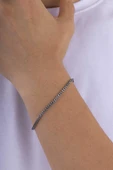 Gümüş Pazarım Tilki Kuyruğu Erkek Çelik Zincir Bileklik thumbnail 2