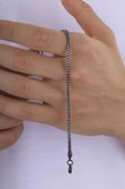 Gümüş Pazarım Tilki Kuyruğu Erkek Çelik Zincir Bileklik thumbnail 3