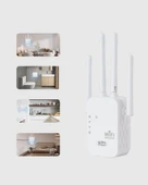 300Mbps WiFi Menzil Genişici 4 Antenli WPA3 Güvenlikli Priz Tipi Repeater thumbnail 3