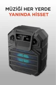 1397 Siyah 6,5 inc RGB Ledli Taşınabilir Bluetooth Hoparlör Parti Speaker thumbnail 4