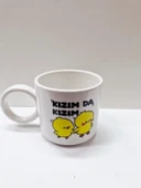 Kızım da Kızım Yazılı Civciv Desenli Mini Seramik Kupa  Sevimli  Özel Tasarım Hediyelik Kupa thumbnail 1