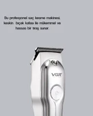 Profesyonel Gümüş Şarjlı Tıraş Makinesi – 3 Başlık, 120 Dakika Kullanım Süresi, Kompakt ve Hafif Tasarım thumbnail 4