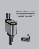 Araç Şarj Cihazı 4 Portlu 66W Hızlı Şarjlı LED Işıklı ve 180° Dönebilir thumbnail 2