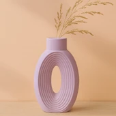 Çizgili Büyük Oval Vazo 27x14cm thumbnail 4