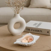 Büyük İstiridye Deniz Kabuğu Kase 17x11cm thumbnail 3