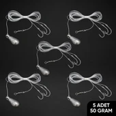 3 İğneli Kurşunlu Beden Takımı - Dip Beden Oltası - Fırdöndülü - 50 gr - 5 Adet thumbnail 1