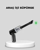 Mini Şarjlı Araç Süpürgesi – 120W Güçlü Motor, 5500PA Vakum Emiş, Yıkanabilir Filtre thumbnail 1