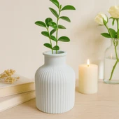 Yuvarlak Çizgili Vazo 9x6,5cm thumbnail 2