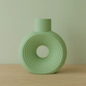 Büyük Yuvarlak Çizgili Vazo 18x16cm thumbnail 4