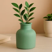 Yuvarlak Çizgili Vazo 9x6,5cm thumbnail 3