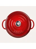 SÜREL Döküm 20 cm Derin Tencere Kırmızı thumbnail 3