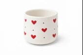 Kalp Desenli Şık Seramik Mini Kupa El Boyaması Tasarım thumbnail 2